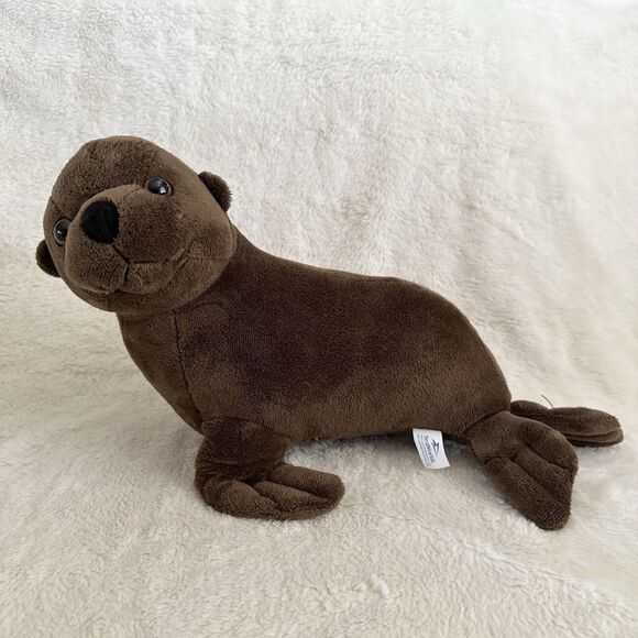 Seaworld Brown California Sea Lion Plush 15” Stuffed Animal Realistic Aquarium - Picture 1 of 7
